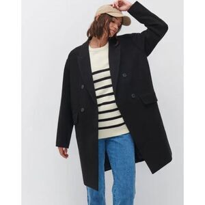 Ghanda Black Double-Breasted Coat, size S